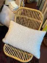 Grand coussin Haomy Rose et blanc 